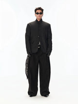 Lightweight Stand Collar Blazer Padded Coat