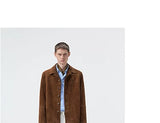 Cupro Lined Suede Leather Lapel Jacket