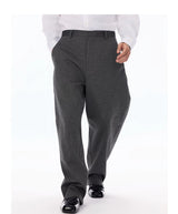 Grey Pinstripe Wool Blend Trousers