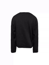 Drop Shoulder Dog Jacquard Cotton Sweater