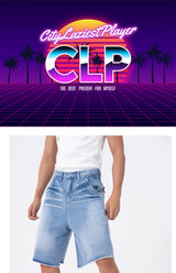 Men's 5-Inch Washed Blue Denim Shorts