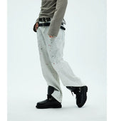 White Double Waistband Studded Straight Jeans