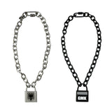 Adjustable Two-tone Punk Lock Chain Necklace