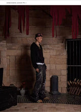 Distressed Rhinestone Zip Hoodie