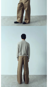 Colorblock Khaki Wide Leg Pants