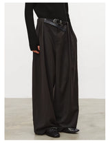 Striped Pleated Wide Leg Pants