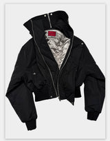 Dark 3M Oversized Hooded Bomber Jacket