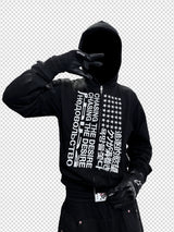 Slim Cropped Embroidered Flag Zip Hoodie