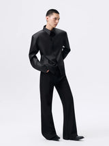 Detachable Padded Long Sleeve Crop Shirt