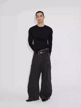 Three-Piece Raw Hem Curved Jeans