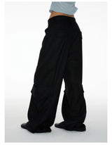 Dual Pocket Pleated Straight Flared Pants
