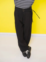 Double Belt Metal Buckle Casual Pants