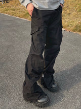 Adjustable Zipper Flared Baggy Cargo Pants