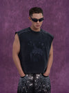 Men's Gray Rivet Print Tank Tops