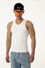 Men's Slim Ribbed Knit Workout Tank