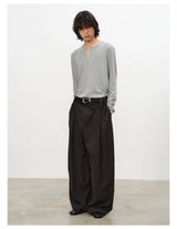 Striped Pleated Wide Leg Pants