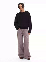 Cable Knit Cotton Drop Shoulder Sweater