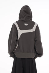 Irregular Patchwork Liquid Metal Loose Hoodie
