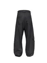 Wool Plaid Drop Crotch Cargo Pants