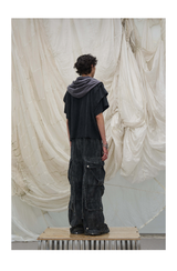 Detachable Hood Short-Sleeve Ring Cut Tees
