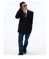 Classic Vintage Oversized Double-breasted Wool Blazer