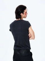 Rivet Striped Flutter Sleeve Tee