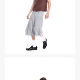 Cropped Pocketed Sashed Curved Hem Shorts