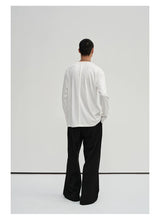Waist-Adjustable Striped Flared Merino Wool Pants