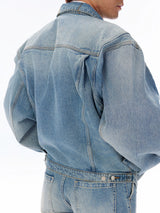Structured Heavy Wash Denim Jacket