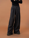 Men's Loose Gray Pleated Denim Pants