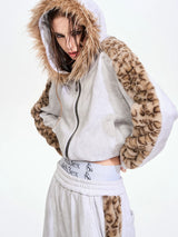 Men's Leopard Fur Hooded Cardigan