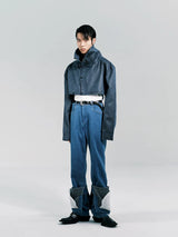 Y2K Cropped Stand Collar Jacket