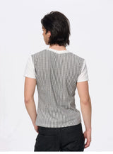 Men's Skull Print Plaid Tees