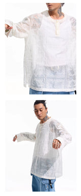 Long-Sleeve Embroidered Lyocell Shirts