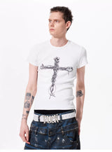 Men's Slim Fit Headphone Cross Tee