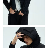 Short Detachable Hooded Waterproof Trench Coat