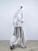 Detachable Distressed Ripped Striped Patchwork Sweatpants