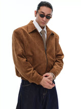 Unisex Vintage Suede Lapel Jacket