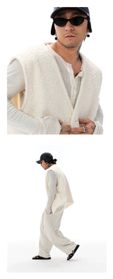 Men's Oversized Lamb Wool Vest