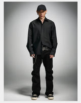 Long Sleeve Ribbed Point Collar Shirt