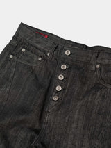 Flared Asymmetrical Raw Selvedge Jeans