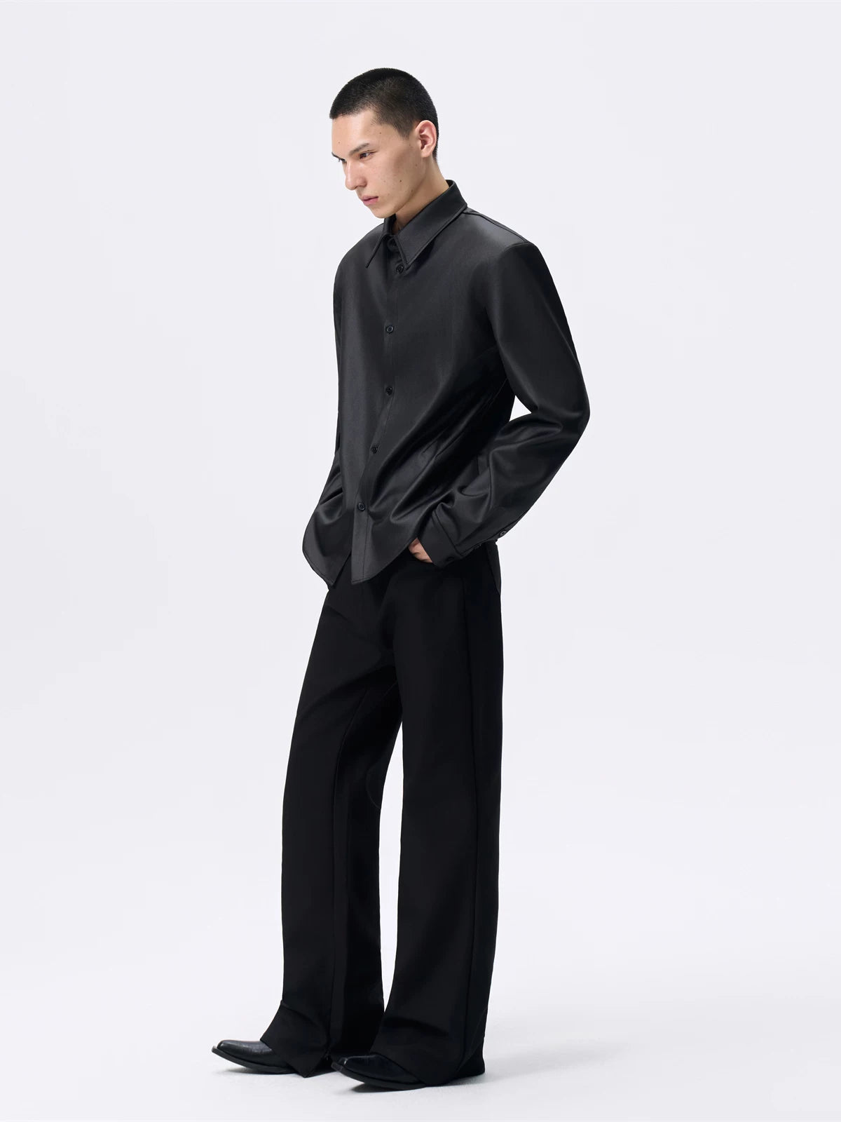 Detachable Padded Long Sleeve Crop Shirt