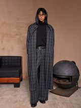 Lightweight Plaid Hooded Robe Set