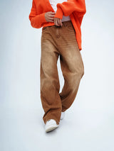 Men's Brown Vintage Wide Leg Jeans