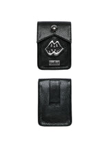 Two-Tone Leather Lip Cigarette Waist Pouch