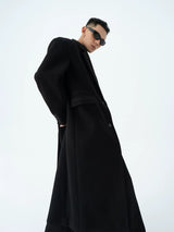 Men's Long Woolen Shoulder-padded Coat