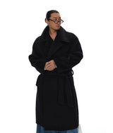 Men's Knee-length Suri Wool Overcoat