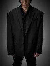 Structured Wool Blazer with Slits