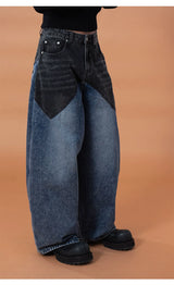 Men's Blue Wide Leg Distressed Jeans