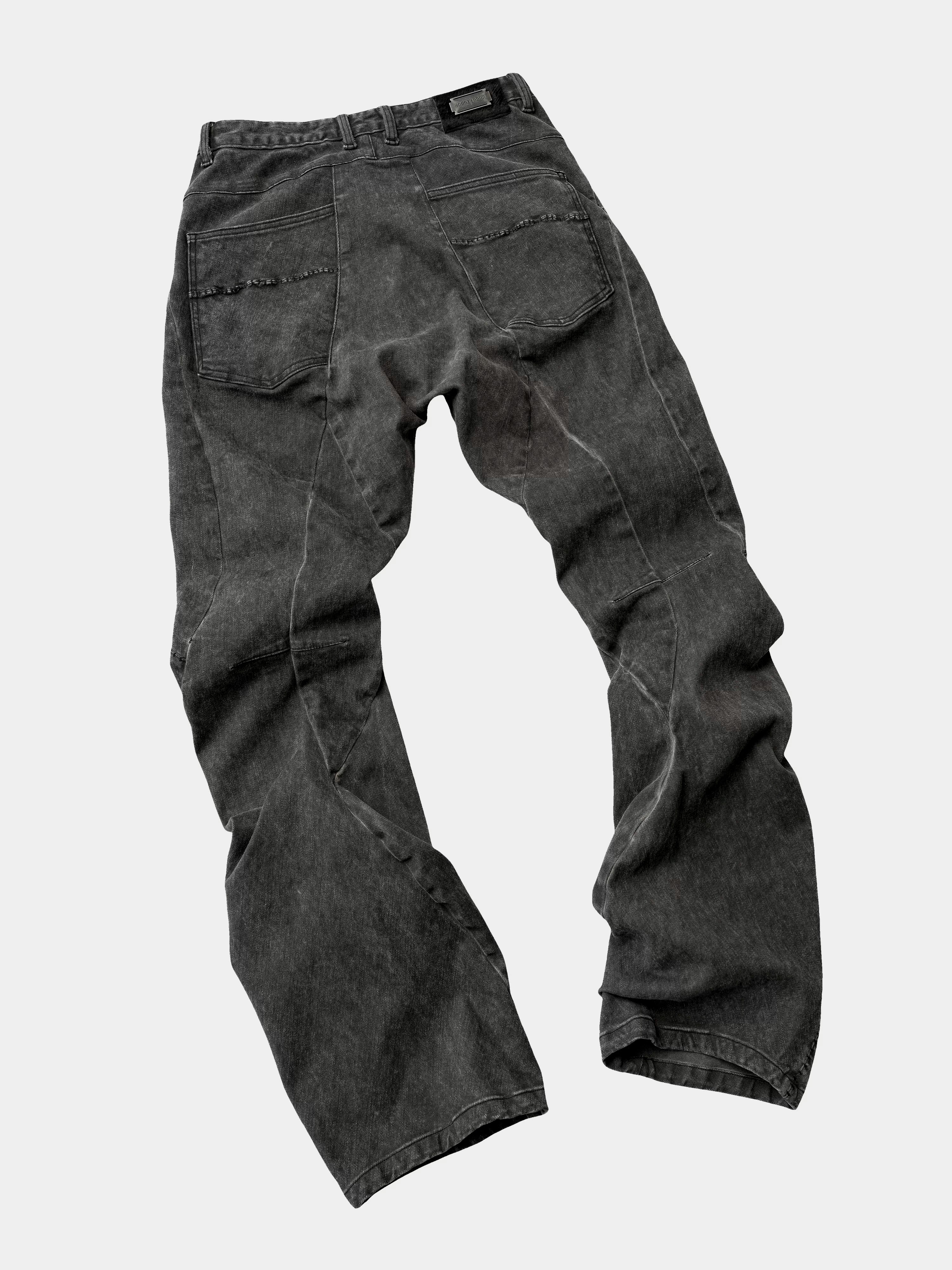 Dark Avant-Garde Deconstructed Stitched Blade Jeans
